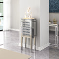 Mirrored Glass Jewelry Armoire with Crushed Diamond Inlay