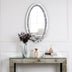 Oval Wall Mirror , Frameless Crystal Accent Mirror with Crushed Diamond Border