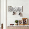 Mirrored HOPE Key Holder with Crystal Hooks Sparkly Silver Mirror Wall Decor