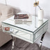 Mirrored Bedside Table with Stainless Steel,Silver Single Drawer Mirrored Night Table