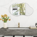 Silver Asymmetrical Wavy Antique Accent Wall Mirror