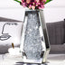 Blumenvase Zerkleinerte Diamantvasen für Dekoration Silberne Spiegelvasen für Tafelaufsätze