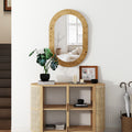 Elegant Wood Frame Oval Wall Mirror