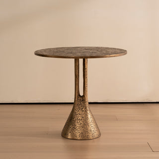 Antique Brass Round End Table 23.62" W x 23.62" D x 22.05" H