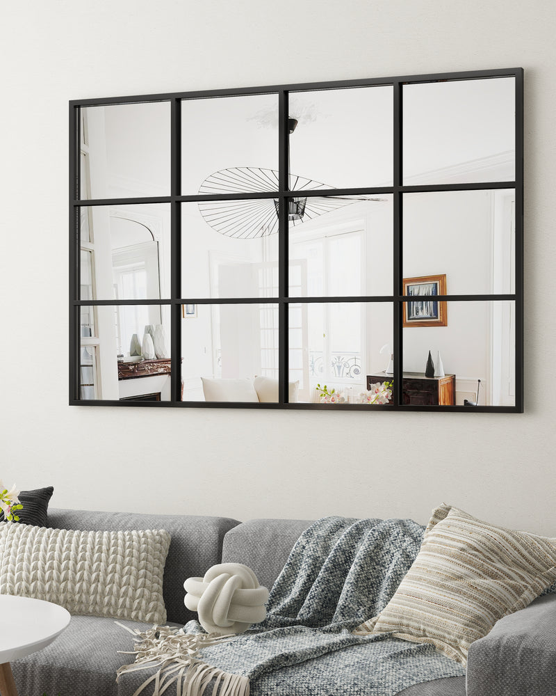 SHYFOY Antique Black Wall Mirror Metal Frame Accent Mirror