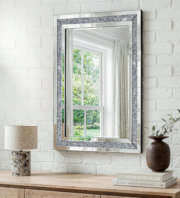Decorative Wall Mirror, Crushed Diamond Mirrors with Crystal