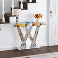 Modern Console Table Mirrored Finished, Glam Style W Silver Entryway Table