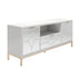 SHYFOY Mueble de TV moderno de madera con consola multimedia