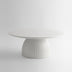 Mesa de centro redonda moderna, diseño de tambor blanco de 35,4 pulgadas