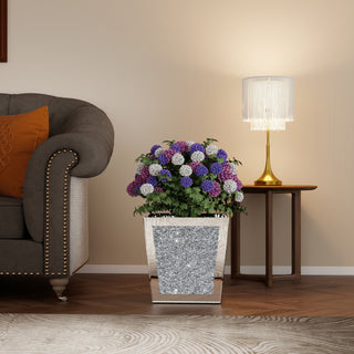 Modern Mirror Pot Planter Crushed Diamond Vase