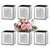 Set of 6 Bling Mirrored Square Glass Vases
