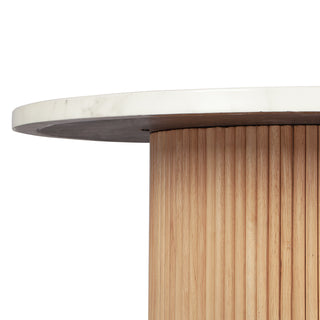 35" Marbled Wood Round Coffee Table