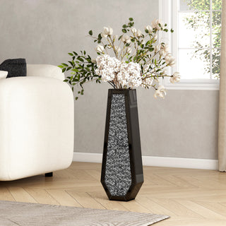 Elegant Black Crystal Glass Vase