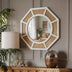 Large Rattan Mirror for Wall Decor Boho White Frame Wood