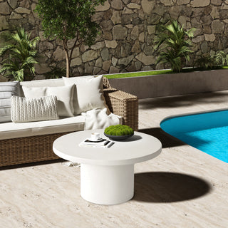 White Round Coffee Table Circle Pedestal Table