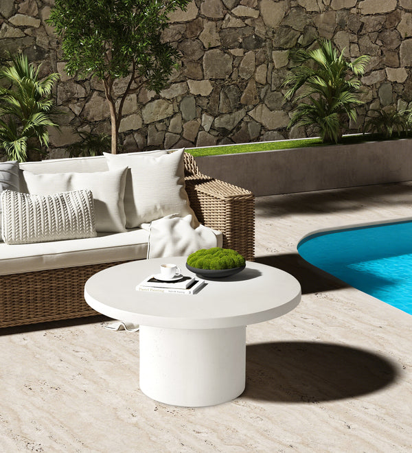 White Round Coffee Table Circle Pedestal Table