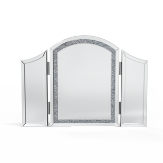 SHYFOY Trifold Mirror Vanity-Crushed Diamond 3 Way Mirror Bedrooms