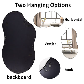 SHYFOY 35.8" Black Asymmetrical Cloud Shaped Wall Mirror