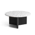 Modern Round Coffee Table with Ribbed Black Base – Minimalist Living Room Accent