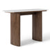 Walnut Marble Console Table Entryway Table with Fluted Base