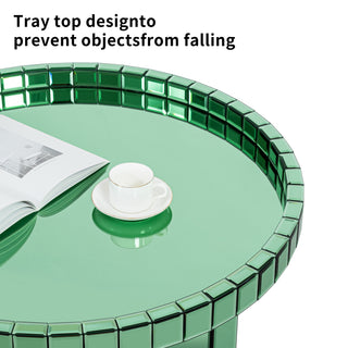 Green Round Glass Tray Top Coffee Table