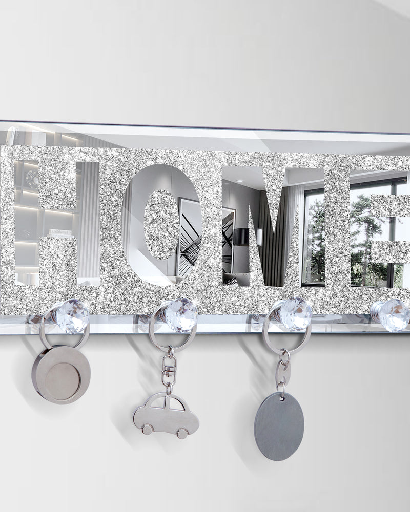 SHYFOY Glitter Mirrored Home Letter Plaque Sign for Wall Decor