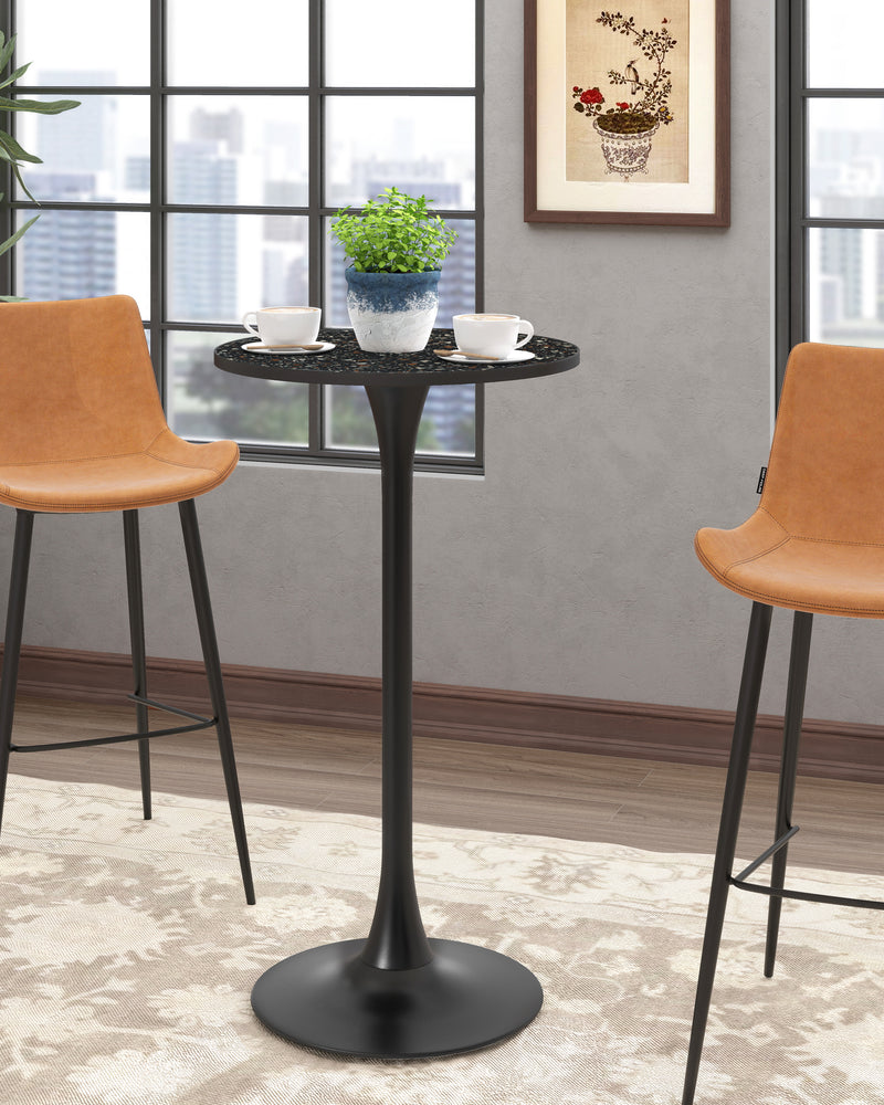 Black Modern Round Pub Table Bar Table