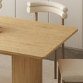 Beige  Modern Rectangular Extendable Dining Table