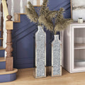SHYFOY Tall Crushed Diamond Mirrored Floor Vases,Set of 2