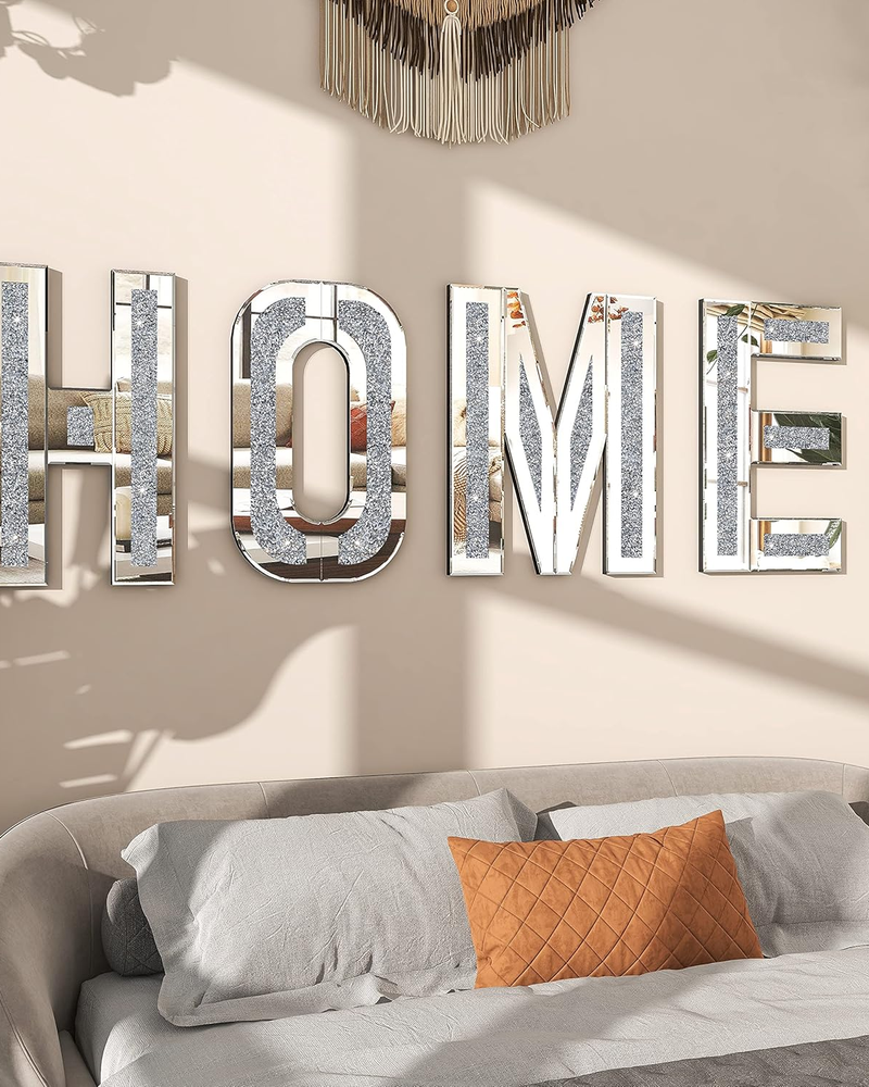 Mirrored Home Letter for Wall Decor Modern Mirror Decorative Wall Art for Home