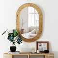 Elegant Wood Frame Oval Wall Mirror