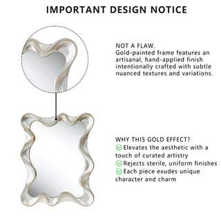 Large Asymmetrical Silver Wall Mirror - 35.4"×27.6"