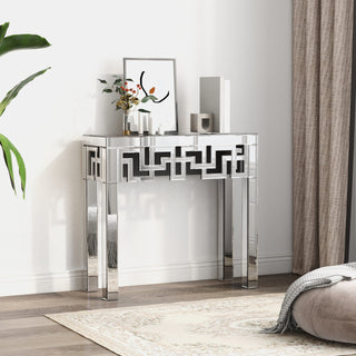 SHYFOY Modern Grecian Venetian Mirrored Console Table