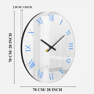 Round Mirrored Wall Clock With RGB Backlight
