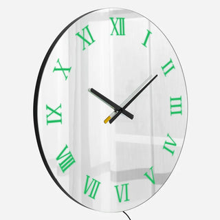 Round Mirrored Wall Clock With RGB Backlight