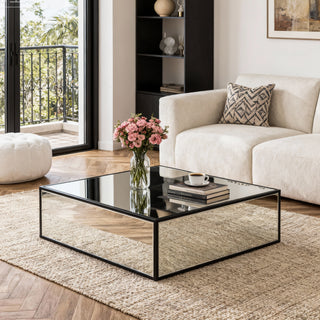 Modern Rectangular Mirrored Coffee Table