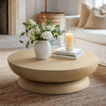 Low-Profile Round Concrete Coffee Table