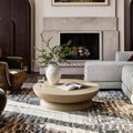 Low-Profile Round Concrete Coffee Table