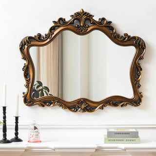 Antique Wall Mirror Irregular Baroque Accent Mirrors - 37.4"×30.7"