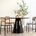 Black Modern High Glossy Round Dining Table