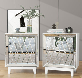SHYFOY 2-Drawer Mirrored Nightstand, Set of 2