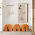 Orange Accent Upholstered Ottoman, N Shaped