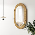 Elegant Wood Frame Oval Wall Mirror