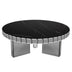 Black Mirrored Coffee Table with Marble Pattern