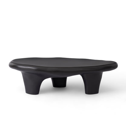 Black 47" Iregular Cloud Shaped Fiberglass Low Profile Coffee Table