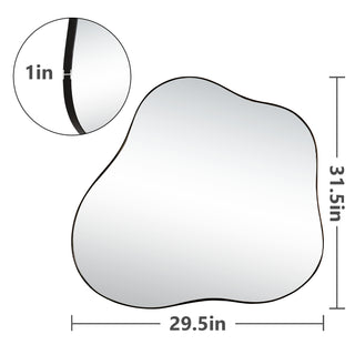 Black Asymmetrical Wall Mirror Cloud-Shaped Accent Mirror