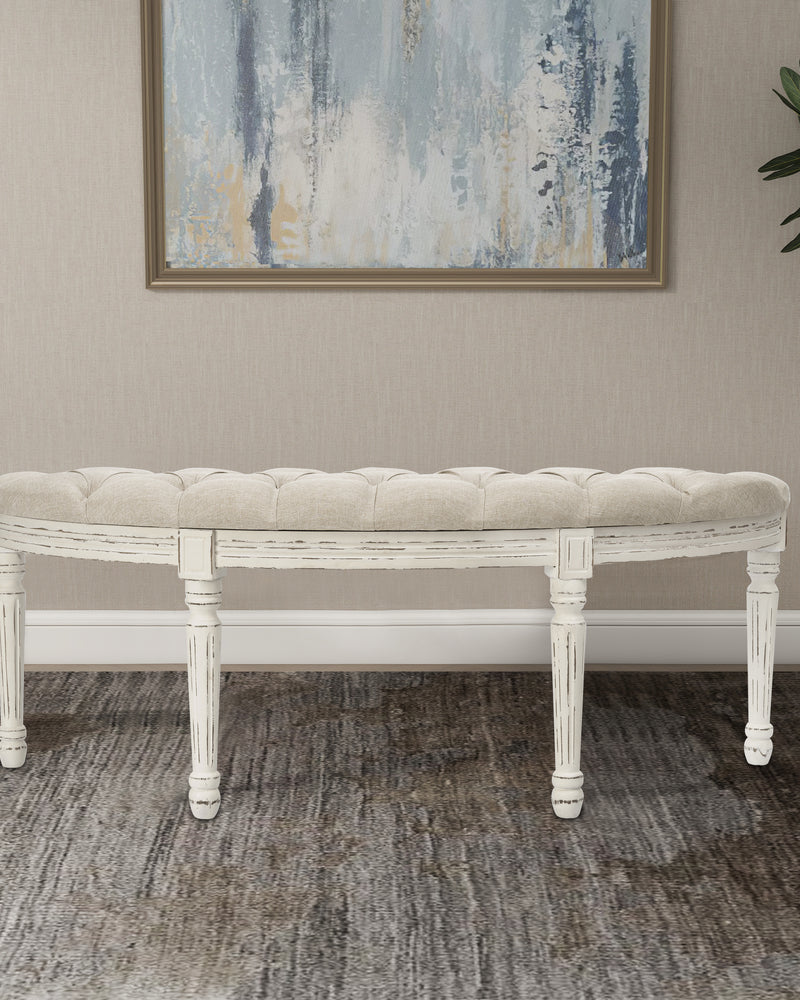 Linen Upholstered Bench