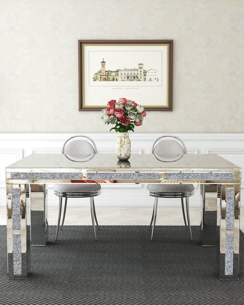 Rectangular Dining Table with Crushed Diamond