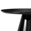 Black Modern Round Coffee Table with Cone-Shaped Base