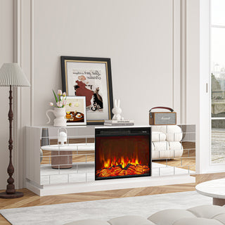 Modern 63" Media Console TV Stand With Electric Fireplace